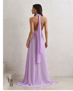 Vestido Longo Com Fivela Thais Lilás