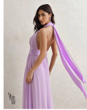 Vestido Longo Com Fivela Thais Lilás