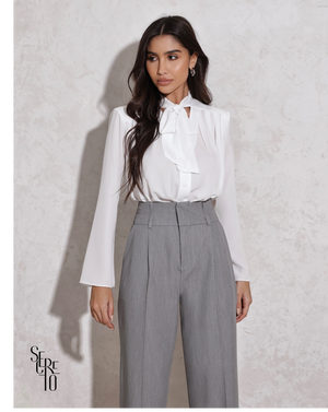 Camisa Com Laço Claudia Off White