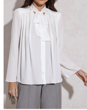 Camisa Com Laço Claudia Off White