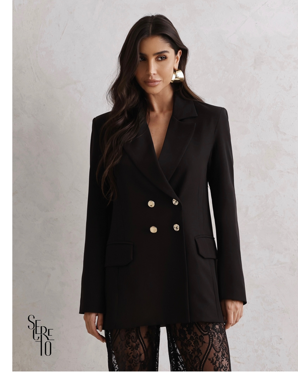 Blazer Alfaiataria Carolina Preto