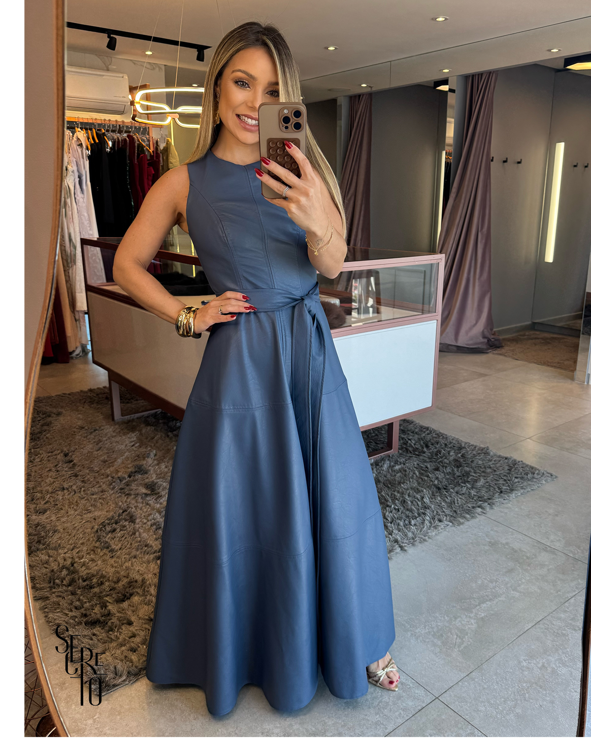 Vestido longuete Courino Genevieve Azul