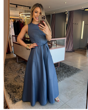 Vestido longuete Courino Genevieve Azul