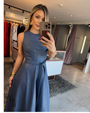 Vestido longuete Courino Genevieve Azul