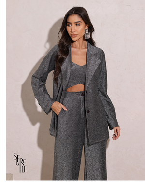 Blazer Malha Terry Cerise Preto