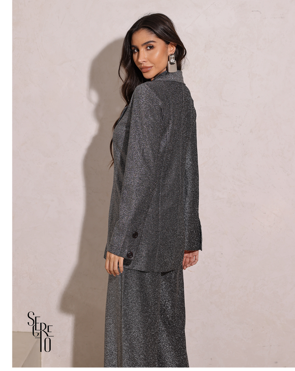 Blazer Malha Terry Cerise Preto