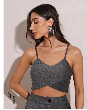 Top Malha Terry Debora Preto