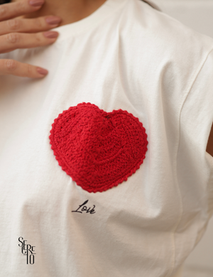 T-Shirt Detalhe Crochet Paula Off White