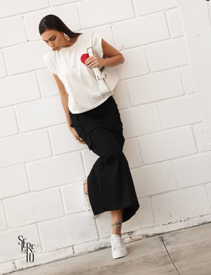 T-Shirt Detalhe Crochet Paula Off White