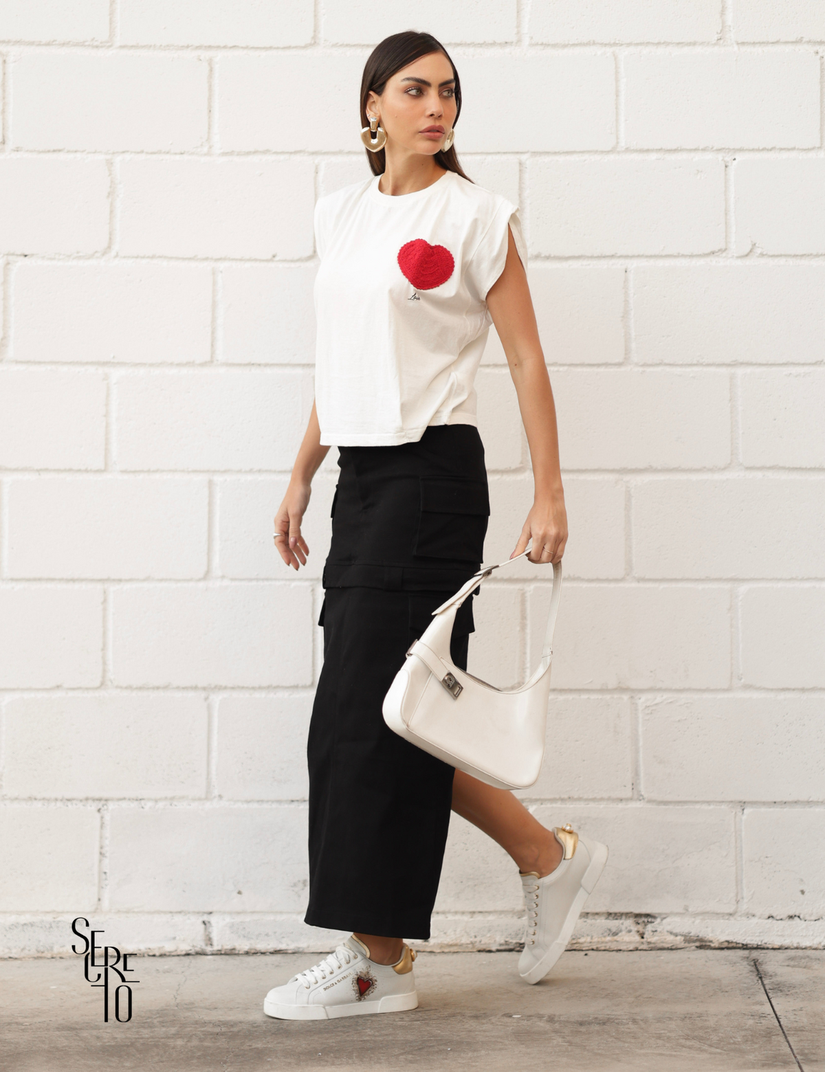 T-Shirt Detalhe Crochet Paula Off White