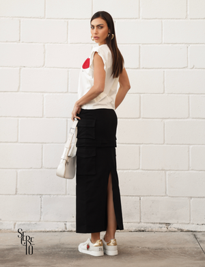 T-Shirt Detalhe Crochet Paula Off White