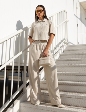 Shacket Manga Curta Maria Areia