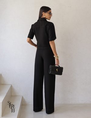 Shacket Manga Curta Maria Preto