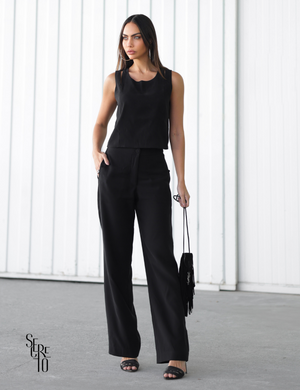 Conjunto Regata e Calça Alfaiataria Giovana Preto