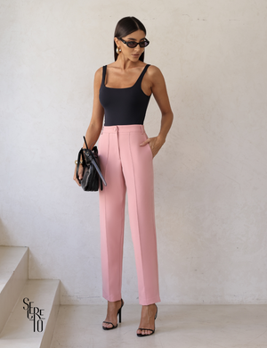 Calça Alfaiataria Nervura Vicky Blush