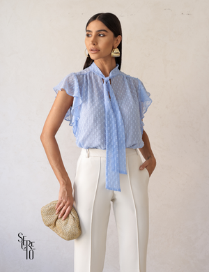 Calça Alfaiataria Nervura Vicky Branco