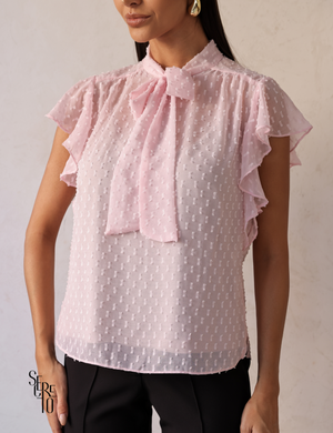 Blusa com Regata Manga Babado Jaque Rosê