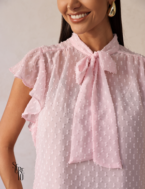 Blusa com Regata Manga Babado Jaque Rosê