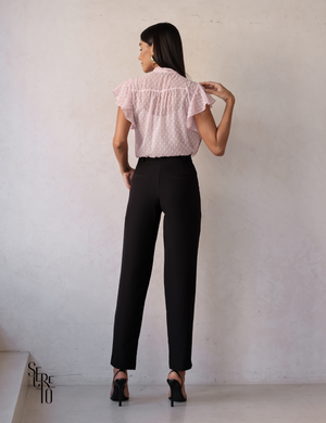 Blusa com Regata Manga Babado Jaque Rosê