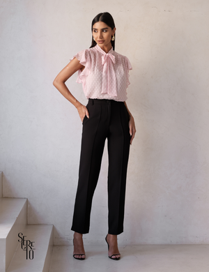 Blusa com Regata Manga Babado Jaque Rosê