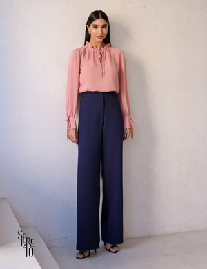 Calça Alfaiataria Com Bolsos Isa Azul Marinho