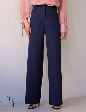 Calça Alfaiataria Com Bolsos Isa Azul Marinho