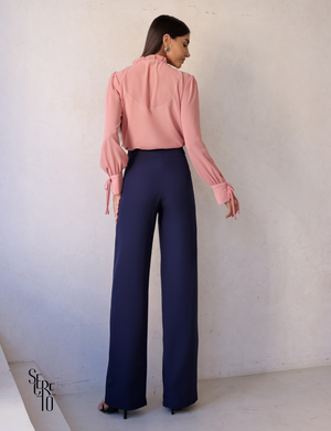 Calça Alfaiataria Com Bolsos Isa Azul Marinho