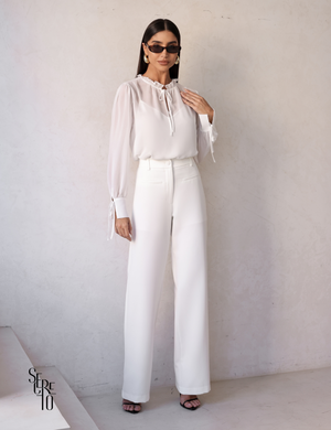 Blusa Manga Longa Com Regata Claudia Off White