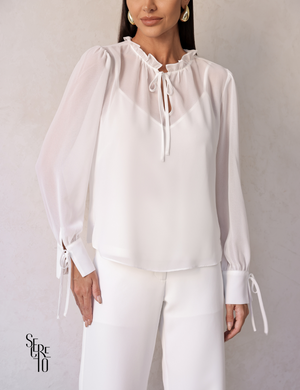 Blusa Manga Longa Com Regata Claudia Off White