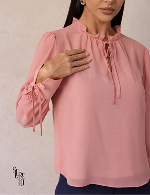 Blusa Manga Longa Com Regata Claudia Blush