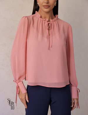 Blusa Manga Longa Com Regata Claudia Blush