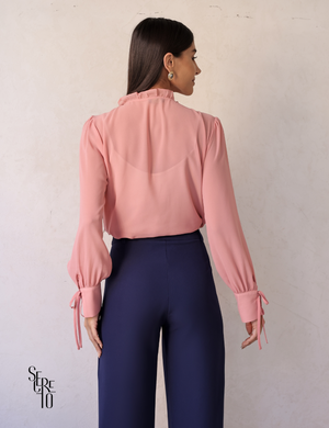 Blusa Manga Longa Com Regata Claudia Blush