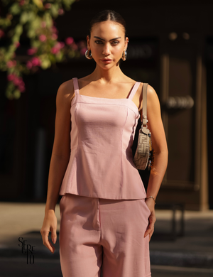 Conjunto Blusa e Calça Cargo Erika Rosa