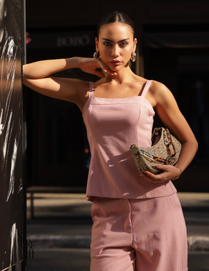 Conjunto Blusa e Calça Cargo Erika Rosa