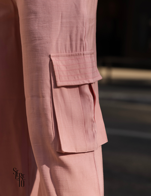 Conjunto Blusa e Calça Cargo Erika Rosa