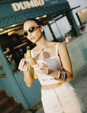 Conjunto Cropped e Calça Linho Cristina Off White