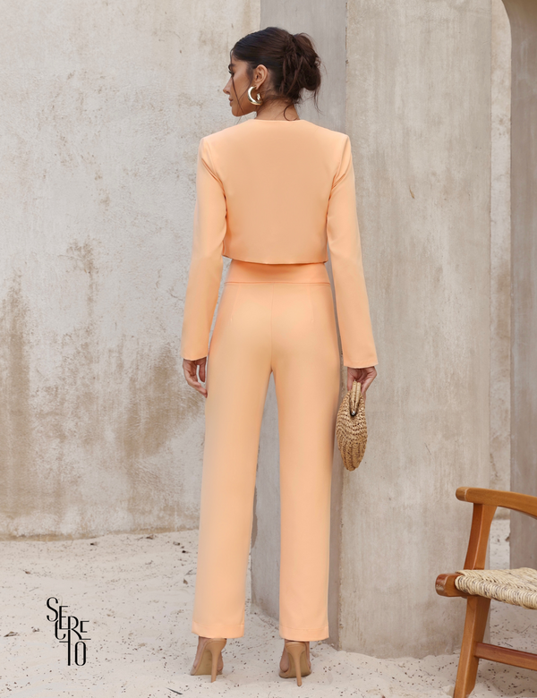 Conjunto Blazer e Calça Alfaiataria Joyce Papaya