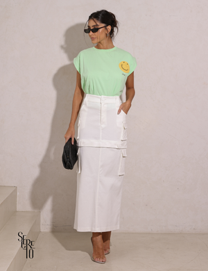 T-Shirt Detalhe Crochet Paula Verde