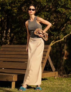 Saia Longa Transpassado Janny Bege