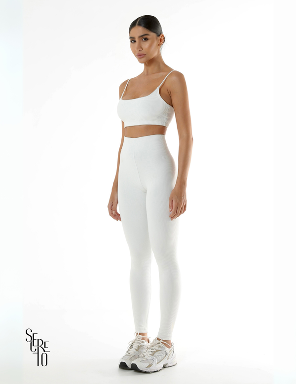 Calça Legging Canelada Barbara Off White