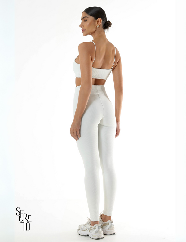 Calça Legging Canelada Barbara Off White