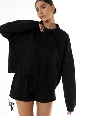 Short Moletom Estonado Izabel Preto