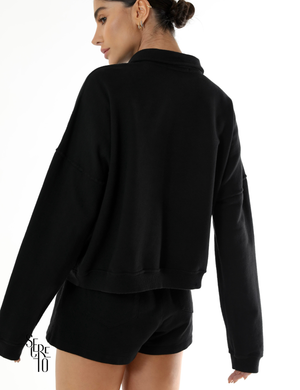 Blusa Moletom Estonado Pietra Preto