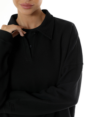 Blusa Moletom Estonado Pietra Preto