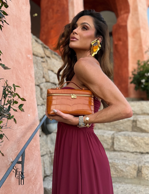 Secreto Vestido Longo Argola no Busto Paula Marsala