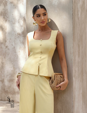 Calça Listrada Cós Largo Antonia Camomila