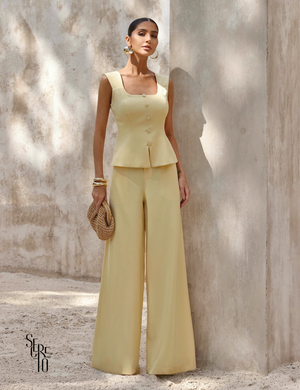 Calça Listrada Cós Largo Antonia Camomila