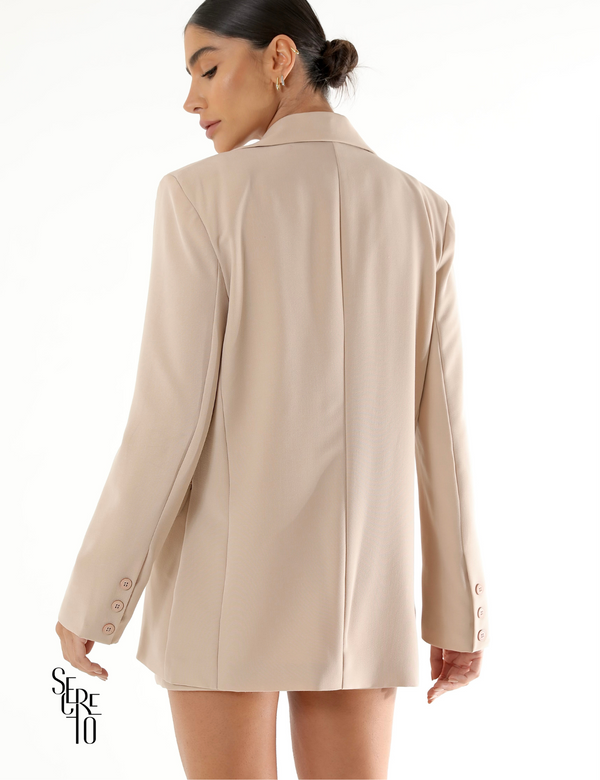 Blazer Oversized Alfaiataria Estafani Areia