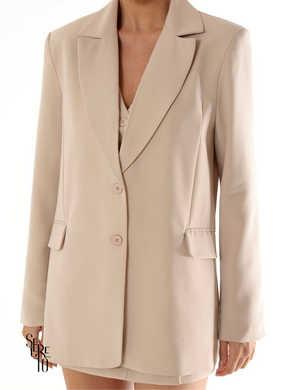Blazer Oversized Alfaiataria Estafani Areia