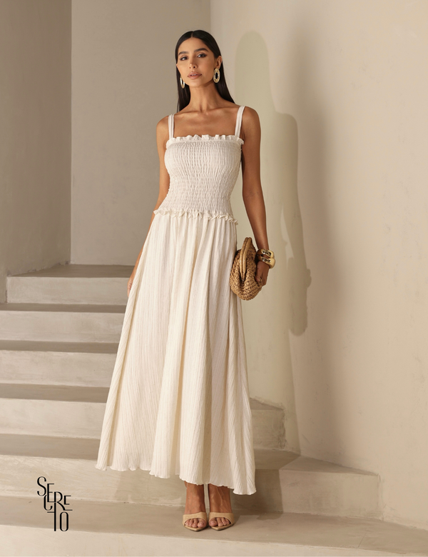 Vestido Longuete Lastex Hae Natural